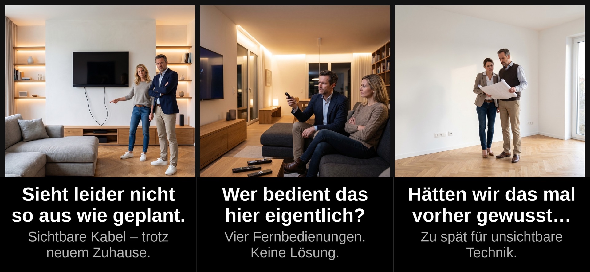 Typische Probleme bei nachträglich geplanter Technik: Kabelsalat, Chaos, Kompromisse